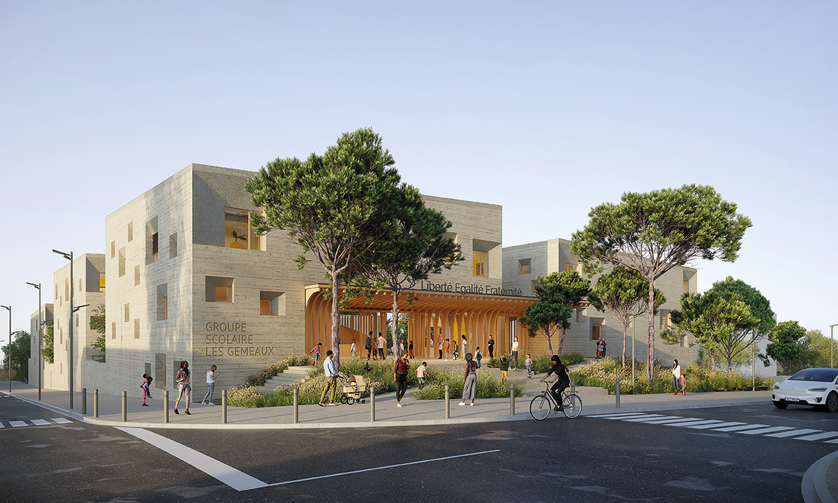 Groupe scolaire Hypathie, Montpellier (34), Thomas Landemaine Architectes (mandataire) / Studio Jaouen,  4 500 m²